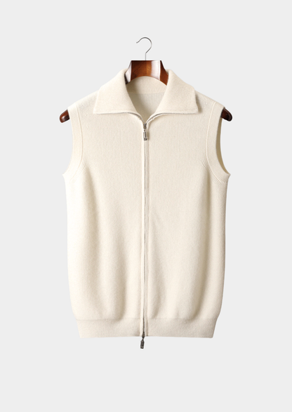 Pure Cashmere Ivory Body Warmer Vest, view 1