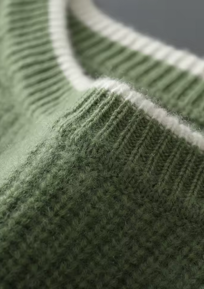 Pure Extra-Fine Merino Wool Two Tone Crewneck, view 14