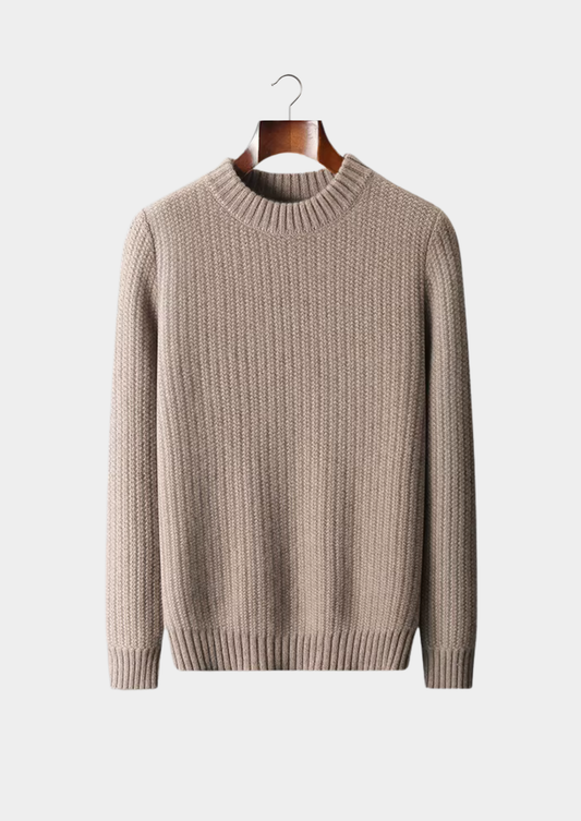 Pure Cashmere Beige Heavyweight Crewneck, view 1