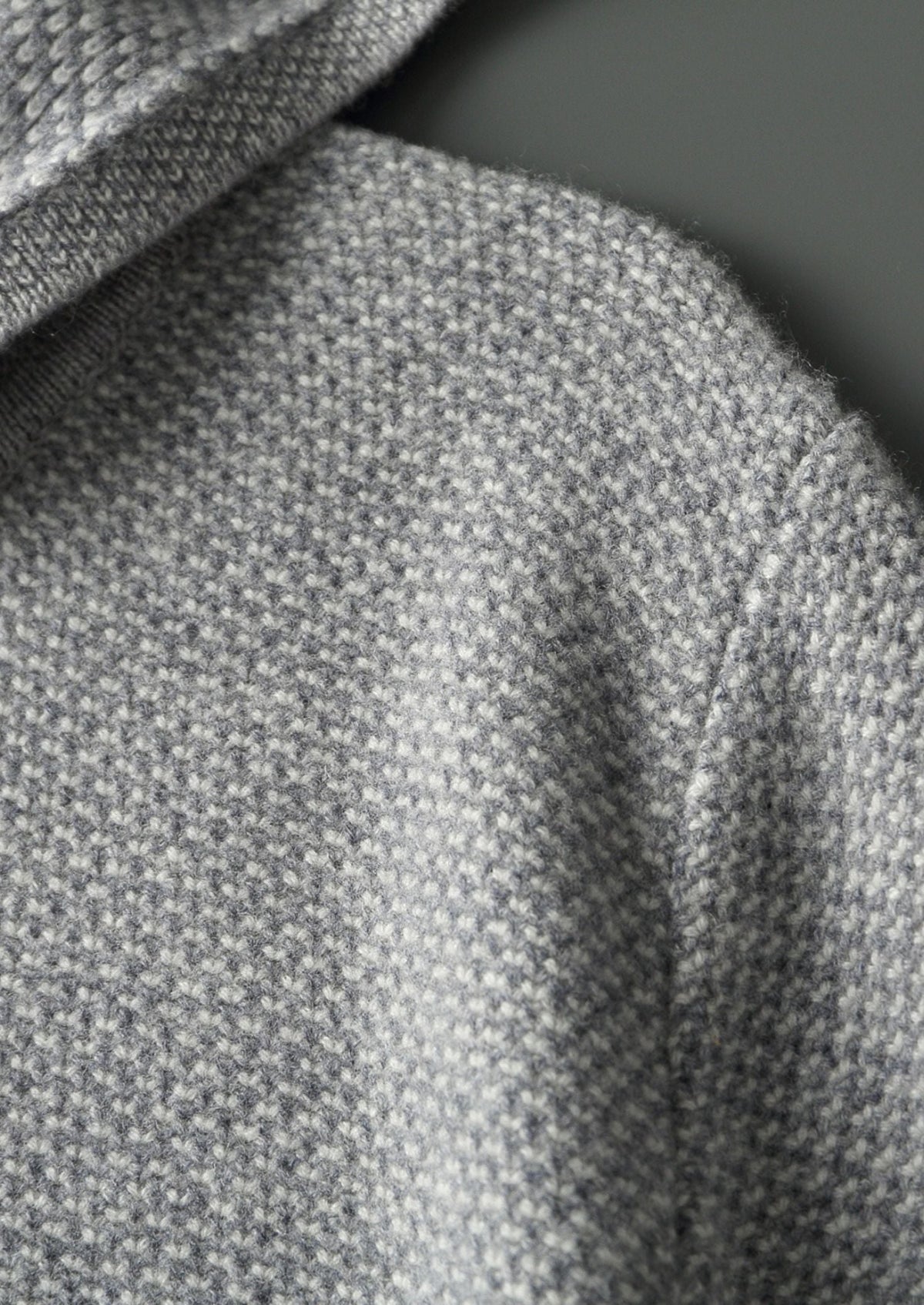 Pure Extra-Fine Merino Wool Light Gray Jaquard Set, view 15