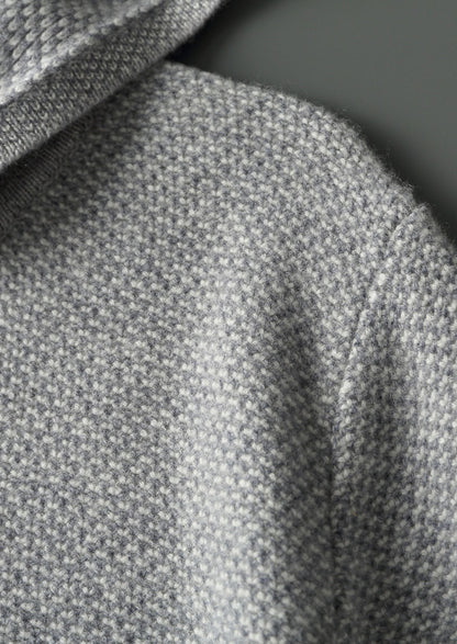 Pure Extra-Fine Merino Wool Light Gray Jaquard Set, view 15