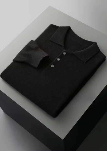 Pure Extra-Fine Merino Wool Classic Sweater Polo, view 18