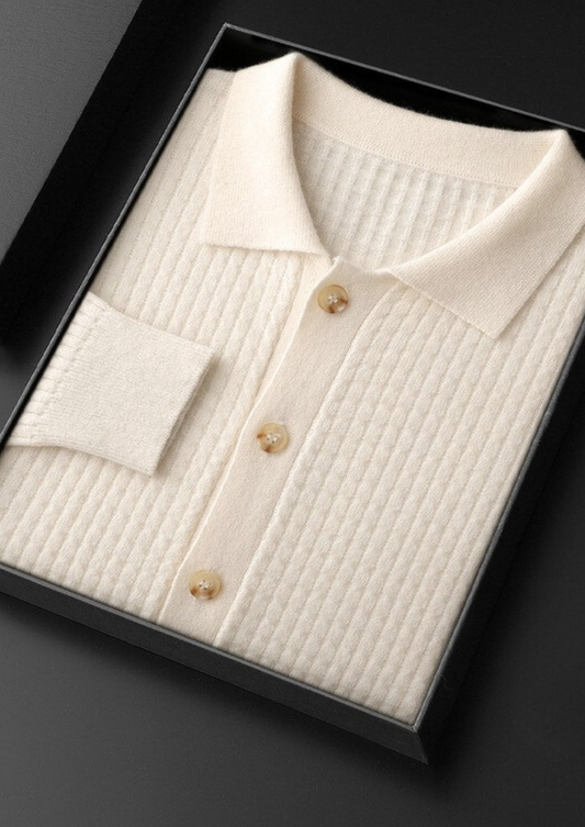 Pure Cashmere Ivory Textured Button Cardigan, view 2