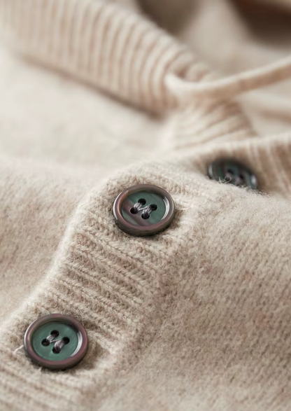 Pure Extra-Fine Merino Wool Button Hoodie, view 10