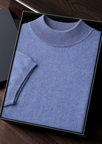 Premium Cashmere Mock Neck T-Shirt, view 29