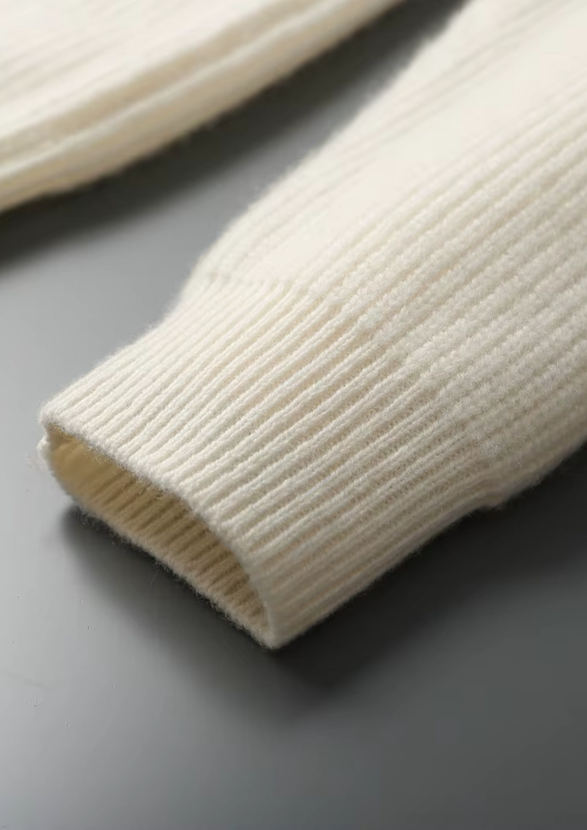 Premium Cashmere Ribbed V-Neck Sweater, view 11