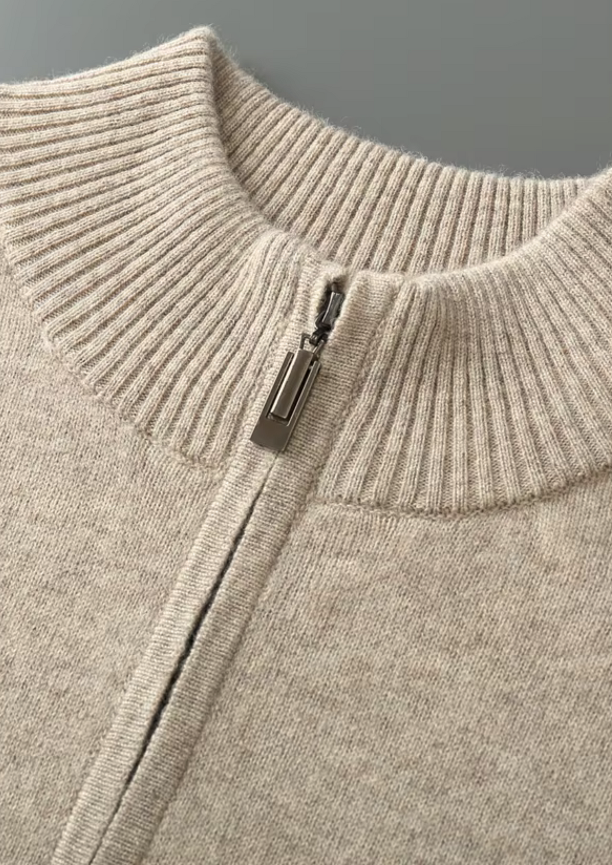 Pure Extra-Fine Merino Wool Half Zip Sweater, view 4