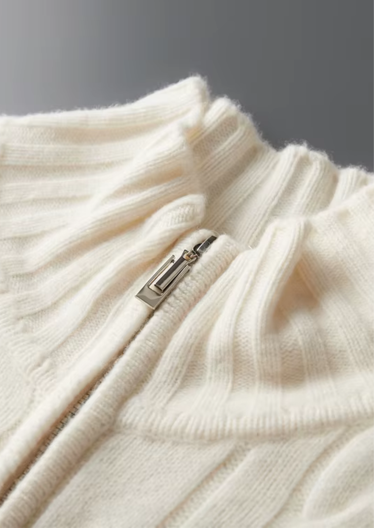 Pure Extra-Fine Merino Wool Dual-Zip Cable Cardigan, view 4