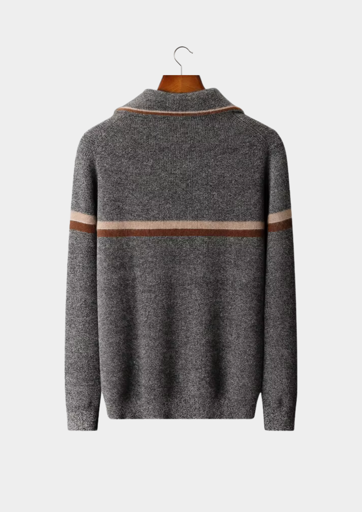 Pure Cashmere Striped Zip Cardigan, view 2