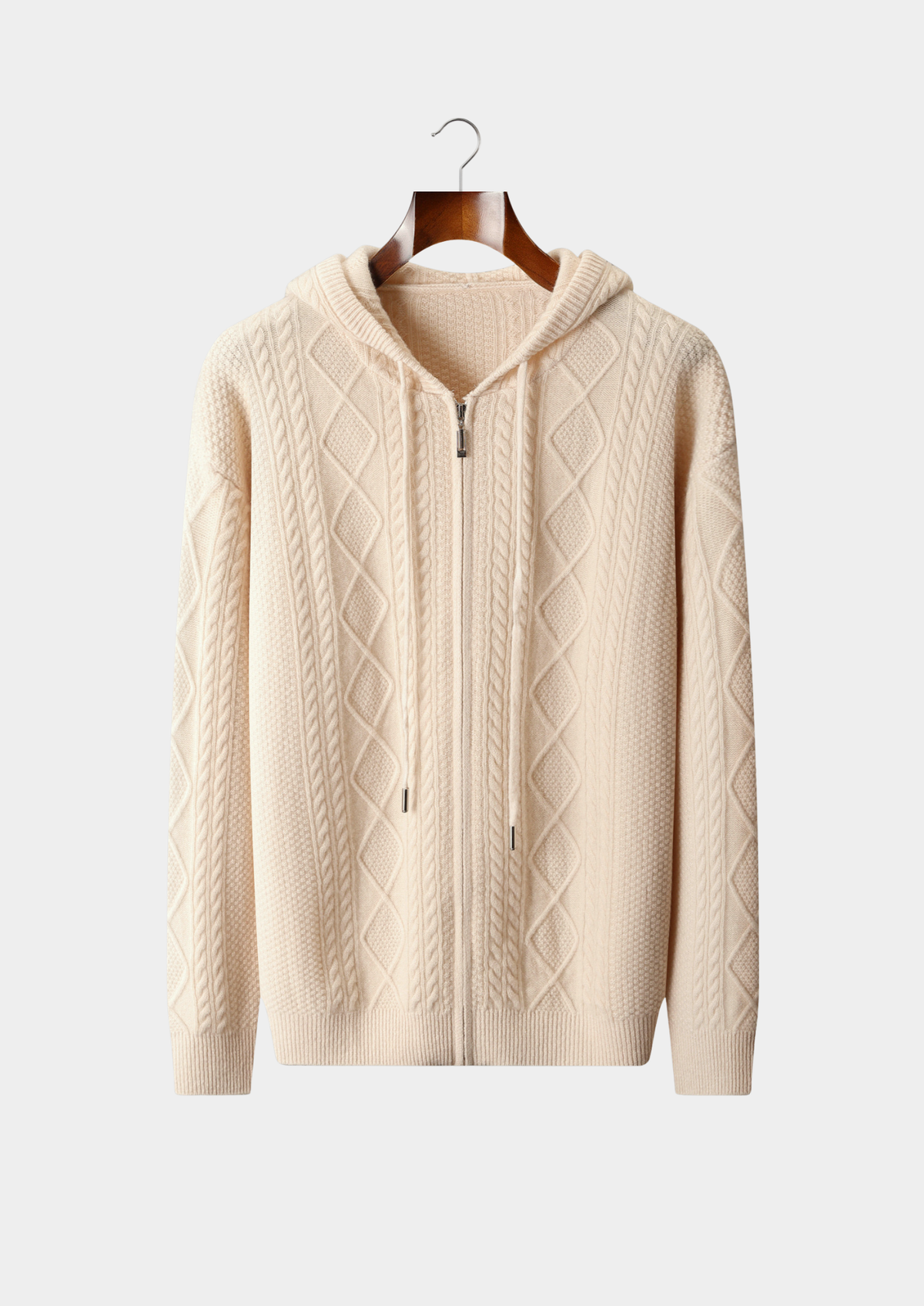 Pure Extra-Fine Merino Wool Traiano Zipper Hoodie, view 1