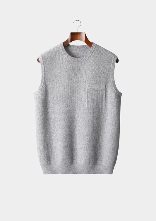 Pure Extra-Fine Merino Wool Crewneck Vest, view 1