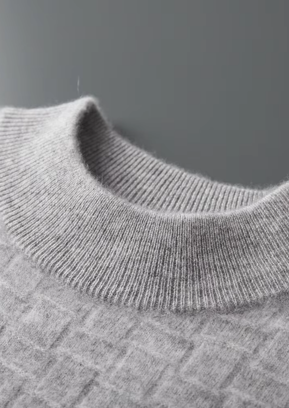 Pure Extra-Fine Merino Wool Textured Mockneck, view 7