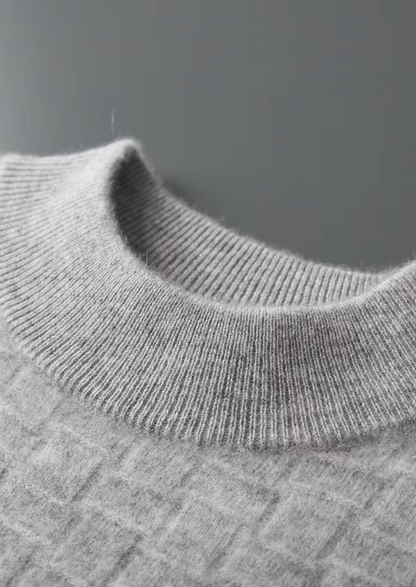 Pure Extra-Fine Merino Wool Textured Mockneck, view 7