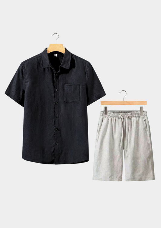 Aurelia Shortsleeve Summer Set - Black/beige, view 1