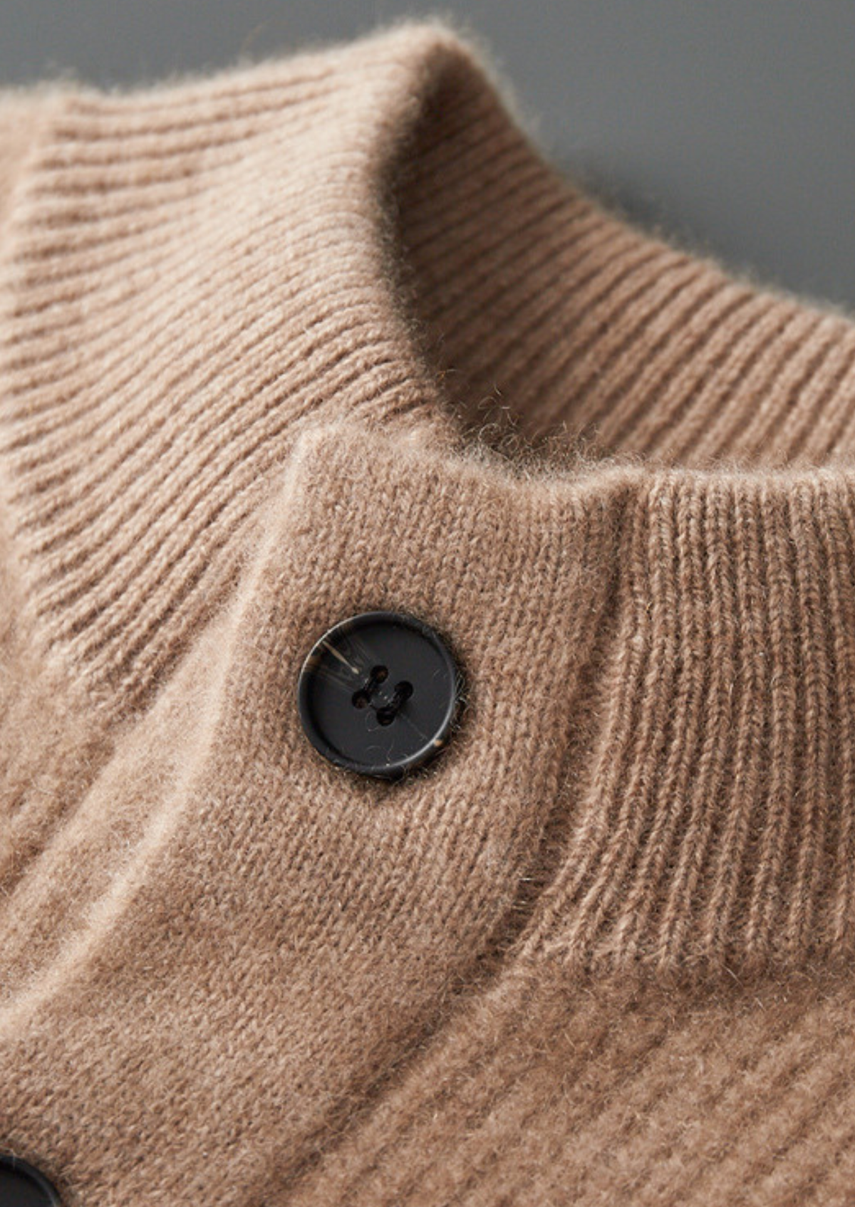 Pure Cashmere Beige Button Overshirt, view 3