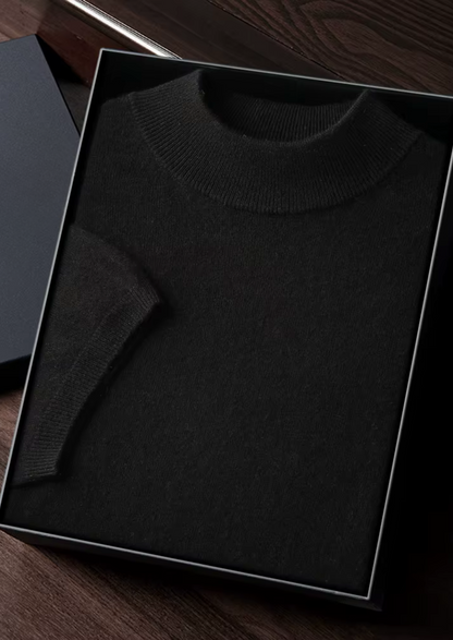 Premium Cashmere Mock Neck T-Shirt, view 36