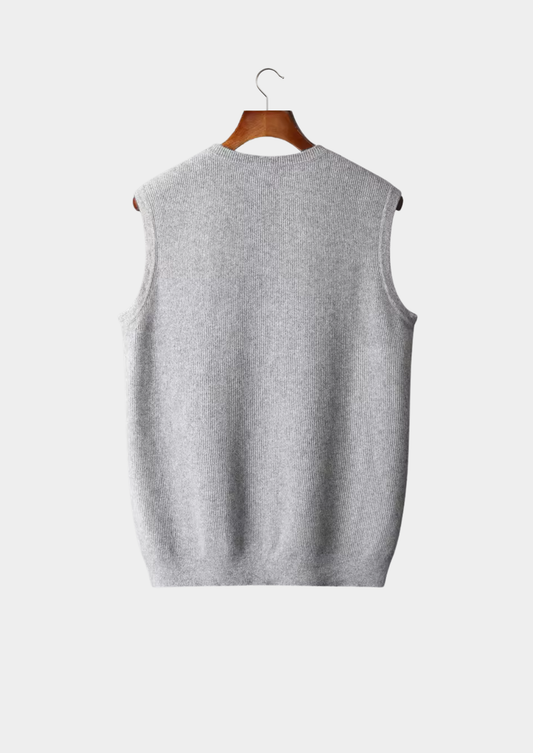 Pure Extra-Fine Merino Wool Crewneck Vest, view 2