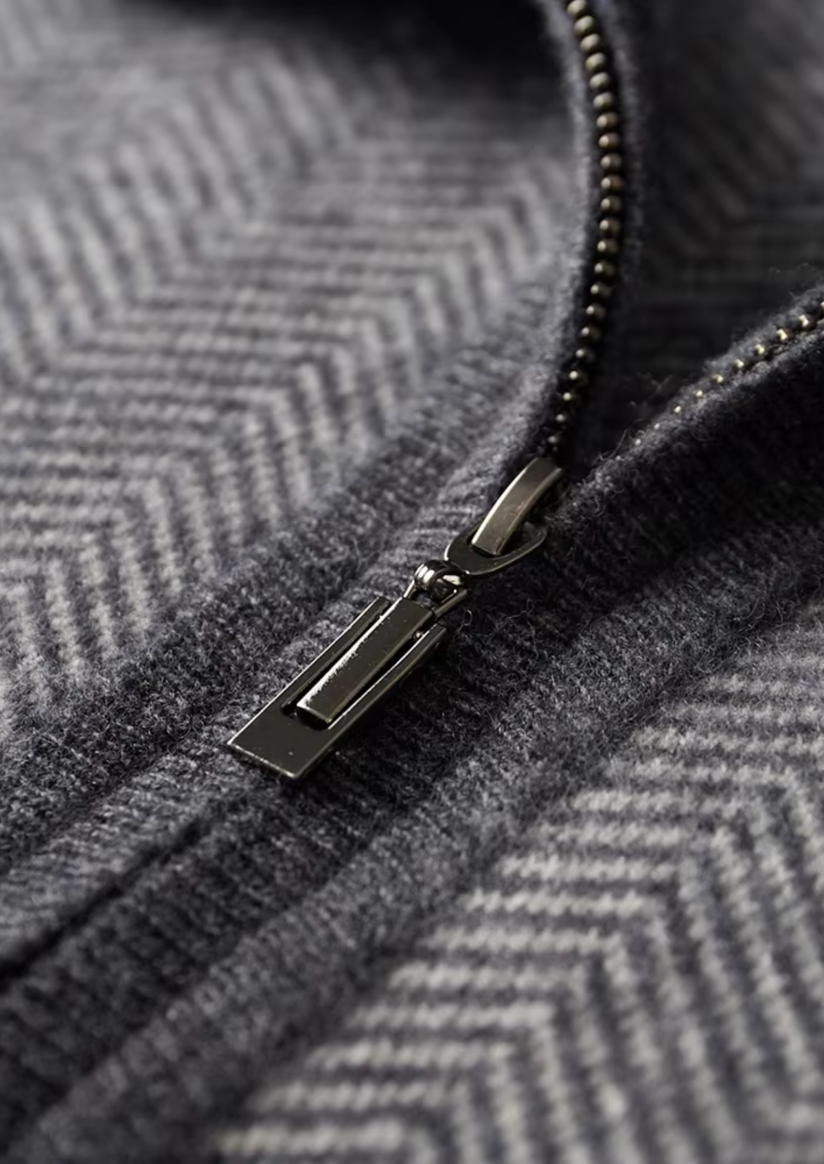Pure Extra-Fine Merino Wool Gray Herringbone Set, view 4