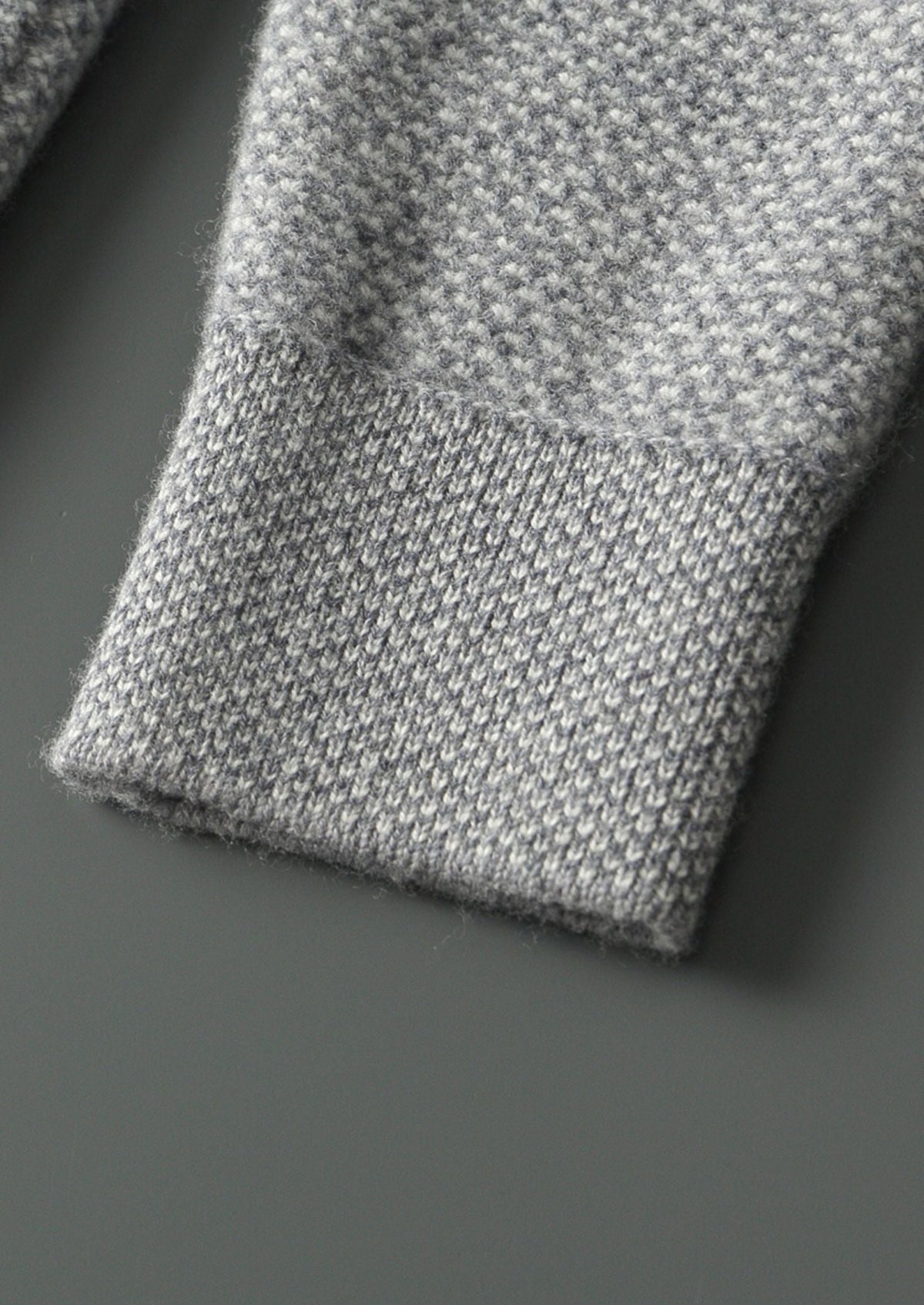 Pure Extra-Fine Merino Wool Light Gray Jaquard Set, view 13