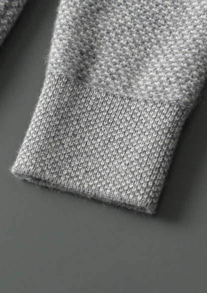 Pure Extra-Fine Merino Wool Light Gray Jaquard Set, view 13