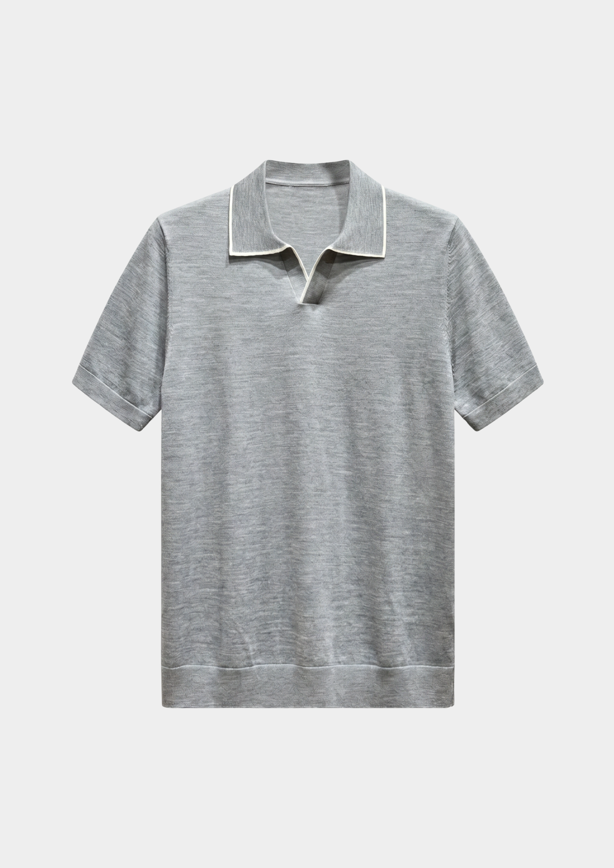 Ellis Light Gray Lightweight Polo Shirt, view 1