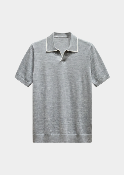 Ellis Light Gray Lightweight Polo Shirt, view 1