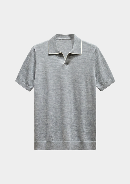 Ellis Light Gray Lightweight Polo Shirt, view 1