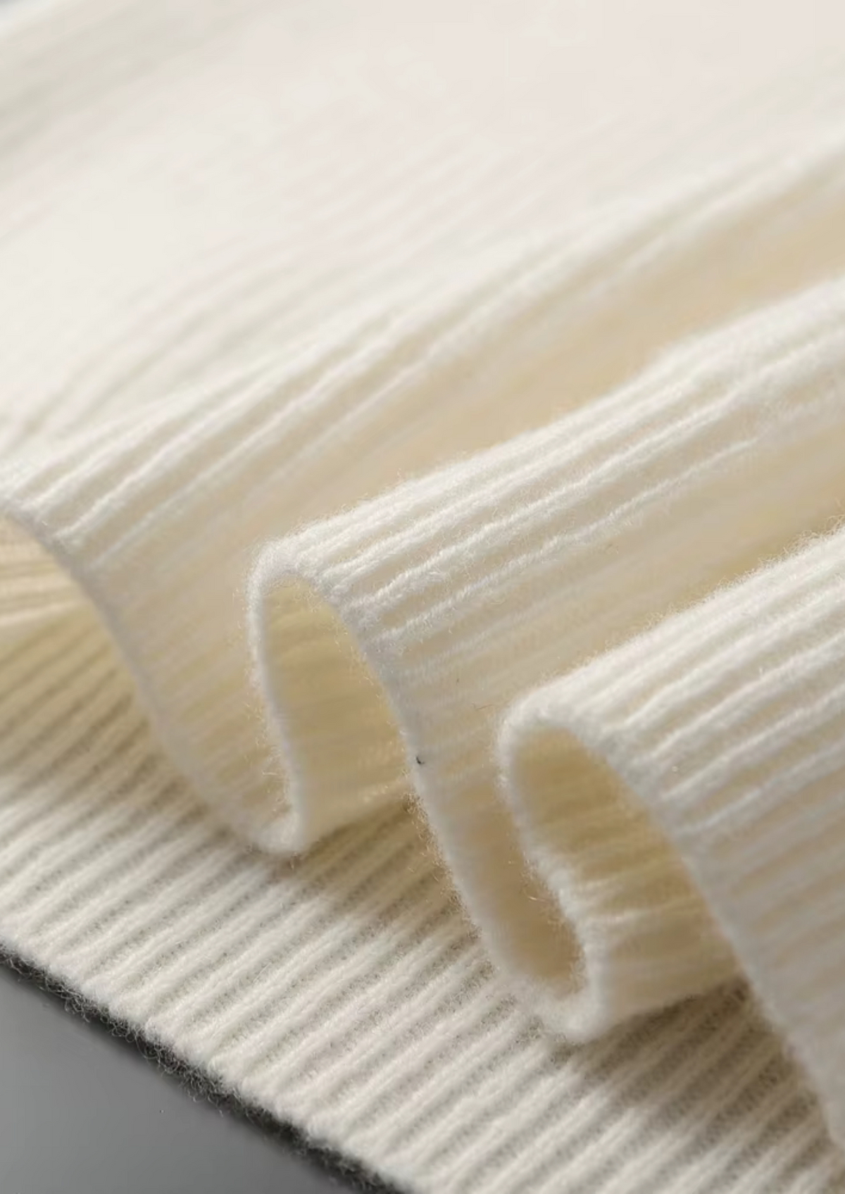 Premium Cashmere Ribbed V-Neck Sweater, view 6