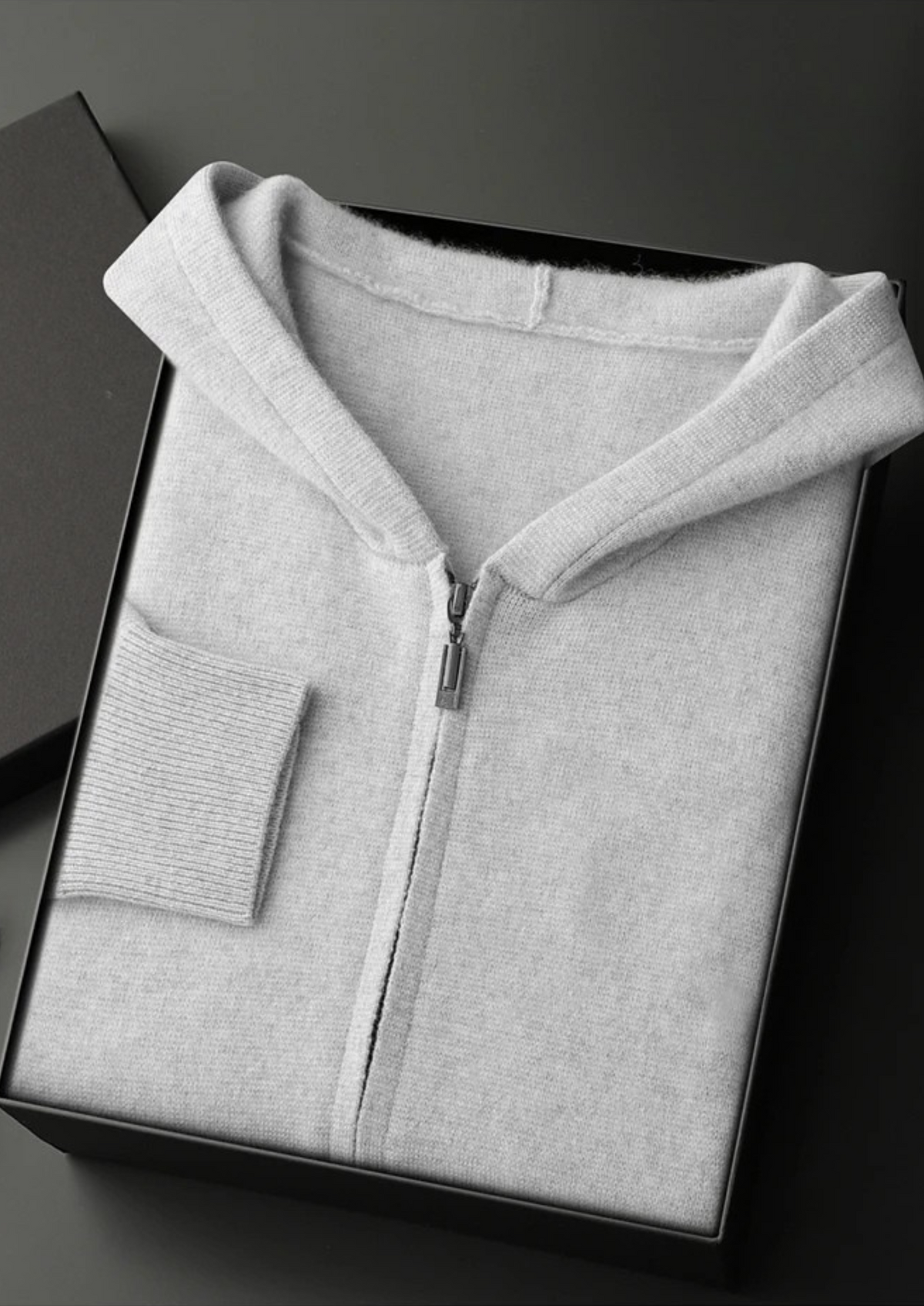Premium Cashmere Zipper Hoodie, view 11