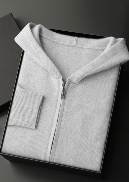 Premium Cashmere Zipper Hoodie, view 11