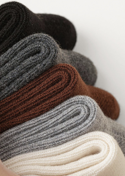 Ivory Ultra-Soft Ribbed Merino Wool Socks, view 2