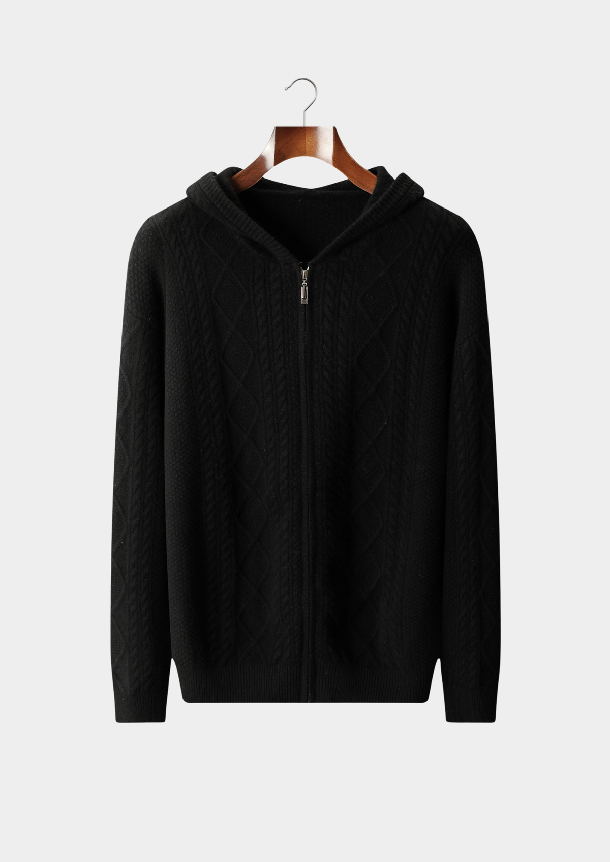 Pure Extra-Fine Merino Wool Traiano Zipper Hoodie, view 7