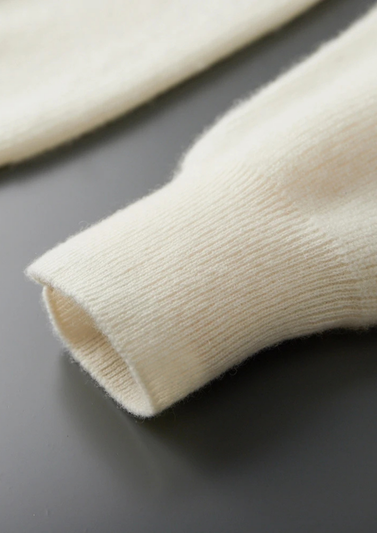 Premium Cashmere Ribbed Half-Zip Sweater, view 12