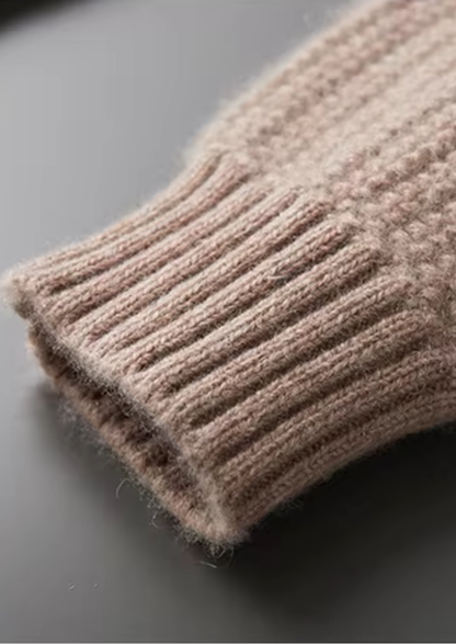 Pure Cashmere Beige Heavyweight Crewneck, view 4