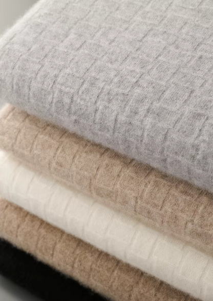 Pure Extra-Fine Merino Wool Textured Mockneck, view 13