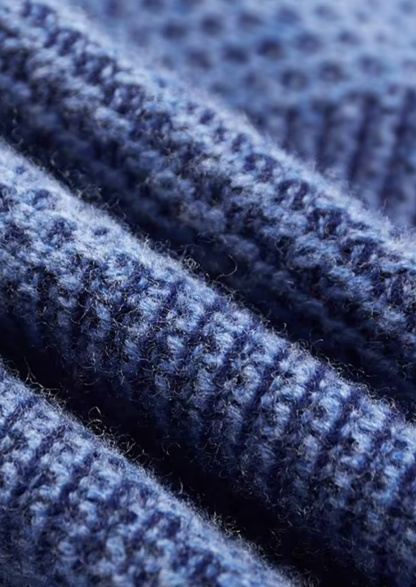 Pure Extra-Fine Merino Wool Two Tone Patterned Mockneck, view 6