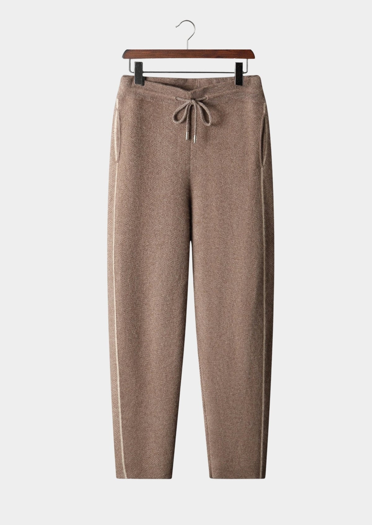 Pure Extra-Fine Merino Wool Jaquard Knit Trousers, view 1