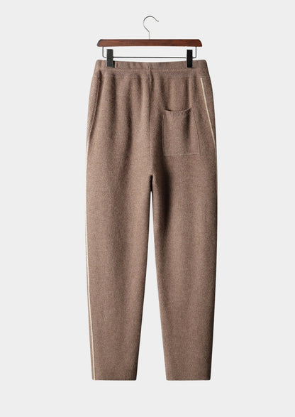 Pure Extra-Fine Merino Wool Jaquard Knit Trousers, view 2