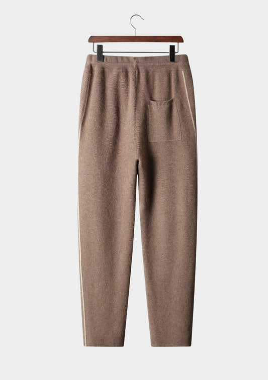 Pure Extra-Fine Merino Wool Jaquard Knit Trousers, view 2