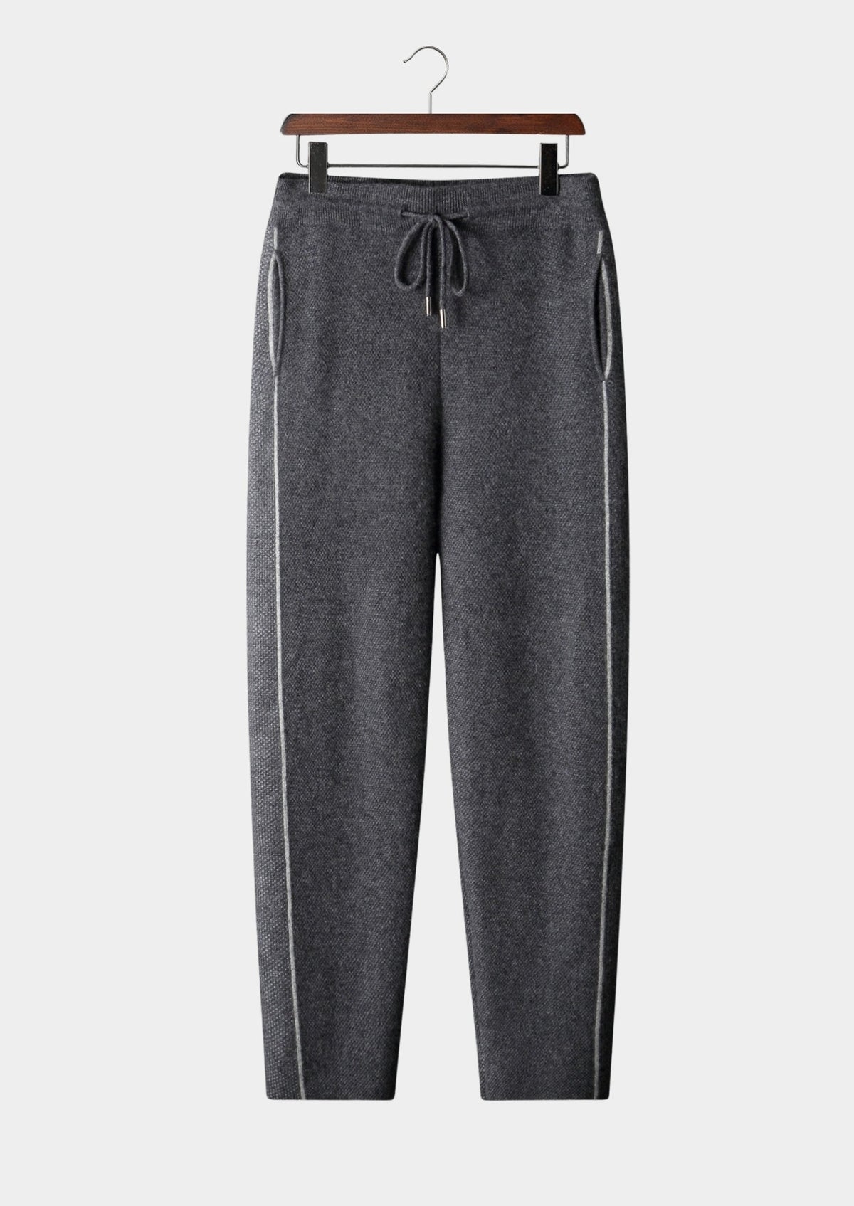 Pure Extra-Fine Merino Wool Jaquard Knit Trousers, view 11