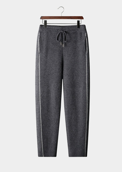 Pure Extra-Fine Merino Wool Jaquard Knit Trousers, view 11