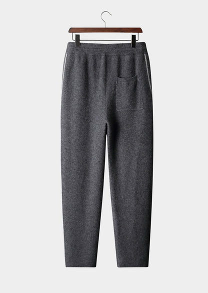 Pure Extra-Fine Merino Wool Jaquard Knit Trousers, view 12