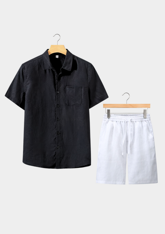 Aurelia Shortsleeve Summer Set - Black/white, view 1