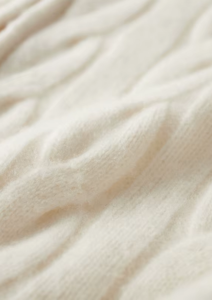 Pure Extra-Fine Merino Wool Dual-Zip Cable Cardigan, view 5