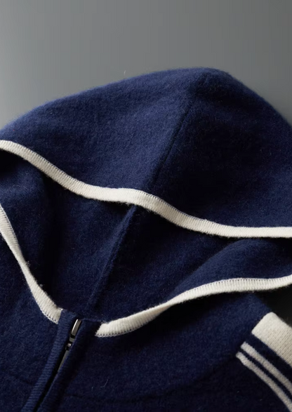 Pure Extra-Fine Merino Wool Navy Blue Damien Set, view 7