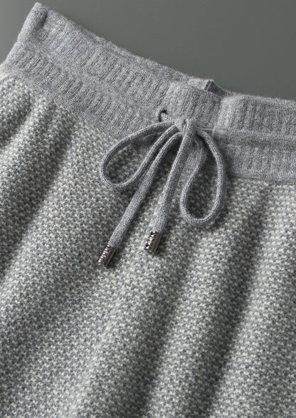Pure Extra-Fine Merino Wool Light Gray Jaquard Set, view 7