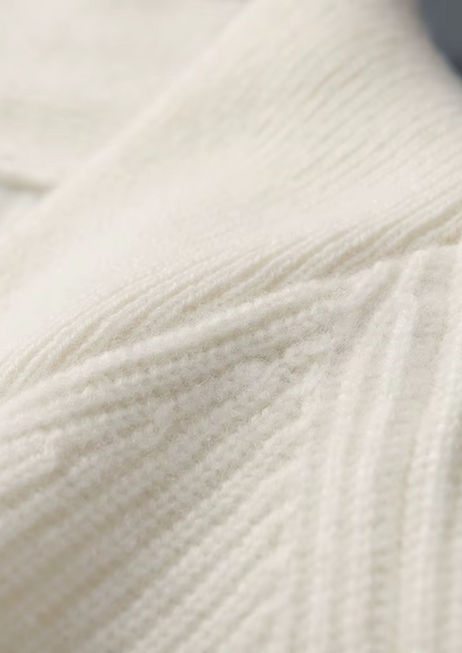 Premium Cashmere Ribbed V-Neck Sweater, view 7