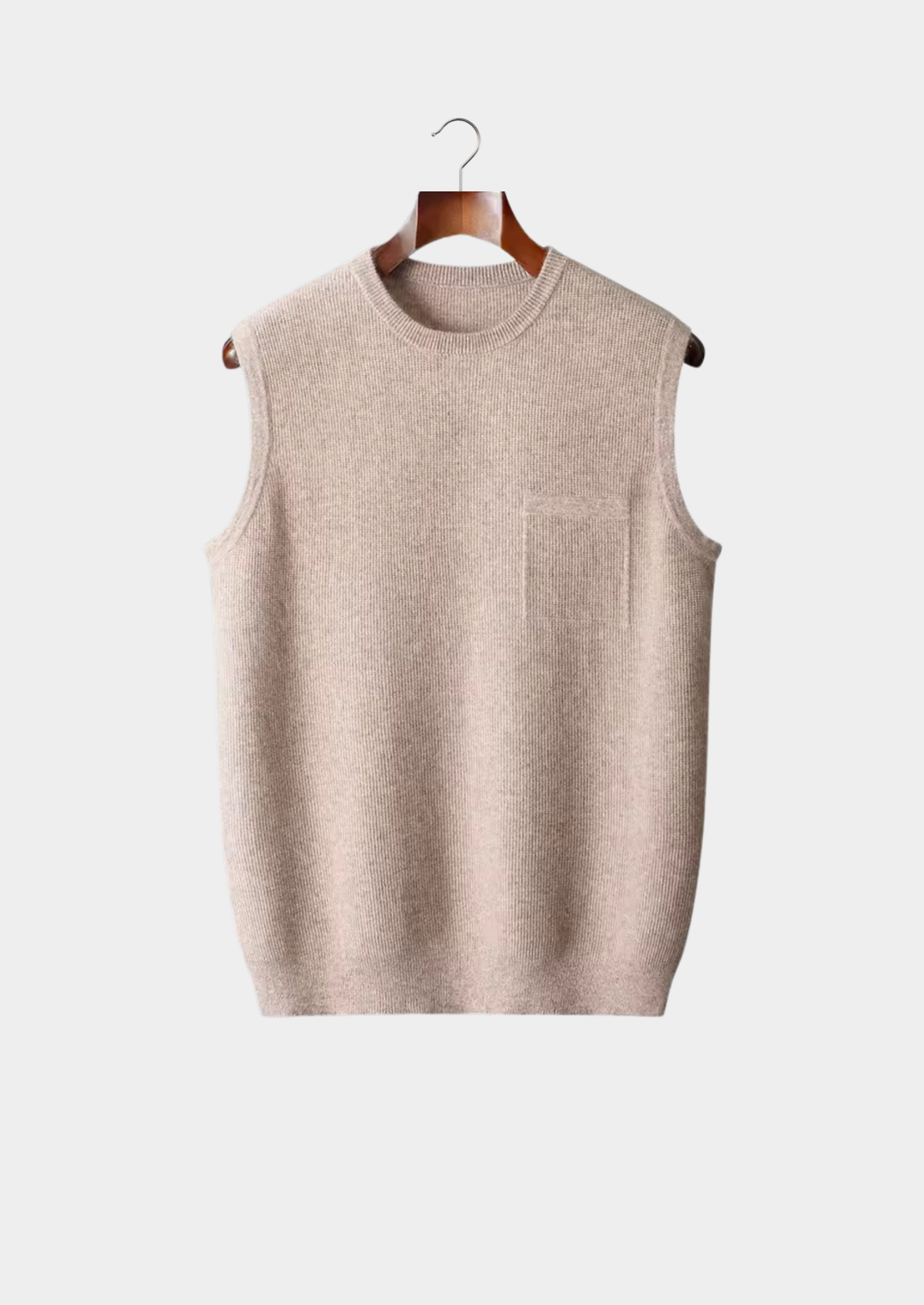 Pure Extra-Fine Merino Wool Crewneck Vest, view 5