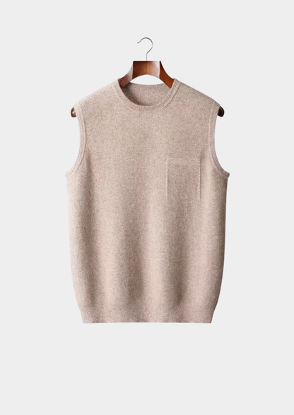 Pure Extra-Fine Merino Wool Crewneck Vest, view 5