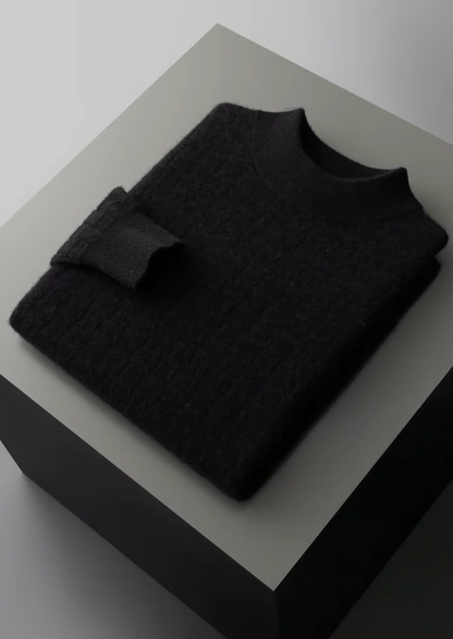 Pure Extra-Fine Merino Wool Textured Mockneck, view 12
